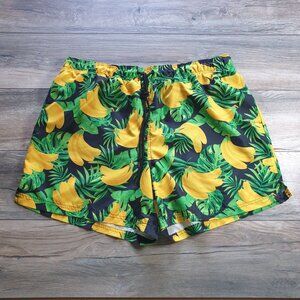 Men Banana Print Swim Short 2XL/XXG George Mesh Lining Drawstring Waist 44 to 46